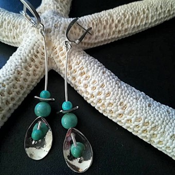 СРЕБЪРНИ ОБИЦИ С ТЮРКОАЗ, РЪЧНА ИЗРАБОТКА