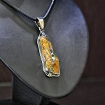 СРЕБЪРЕН МЕДАЛЬОН - УНИКАТ, С ОРФЕЕВ АХАТ, РЪЧНА ИЗРАБОТКА