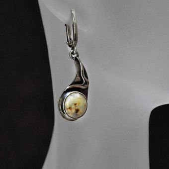 СРЕБЪРНИ ОБЕЦИ С АХАТ, РЪЧНА ИЗРАБОТКА