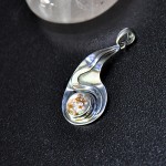 СРЕБЪРЕН МЕДАЛЬОН С АХАТ, РЪЧНА ИЗРАБОТКА