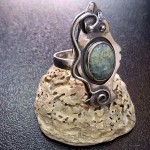 СРЕБЪРЕН ПРЪСТЕН С КАМЪК АКВАМАРИН РЪЧНА ИЗРАБОТКА