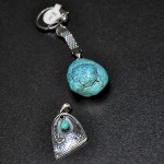 СРЕБЪРЕН МЕДАЛЬОН СЪС СФЕРИЧЕН ТЮРКОАЗ