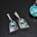 СРЕБЪРНИ ОБЕЦИ С КАМЪК СФЕРИЧЕН ТЮРКОАЗ