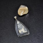  СРЕБЪРЕН МЕДАЛЬОН С КАМЪК ДЕНДРИТ ОПАЛ