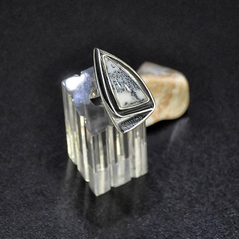 СРЕБЪРЕН ПРЪСТЕН - УНИКАТ, С ДЕНДРИТ ОПАЛ