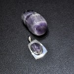   СРЕБЪРЕН МЕДАЛЬОН С КАМЪК АМЕТИСТ
