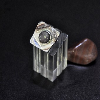 СРЕБЪРЕН ПРЪСТЕН С КАМЪК СРЕБРИСТ ОБСИДИАН