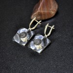   СРЕБЪРНИ ОБЕЦИ , С КАМЪК СРЕБРИСТ ОБСИДИАН