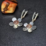   СРЕБЪРНИ ОБЕЦИ , С КАМЪК ЯГОДОВ КВАРЦ