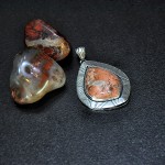   СРЕБЪРЕН МЕДАЛЬОН С КАМЪК ВОГЕСИТ БРЕКЧА