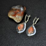 СРЕБЪРНИ ОБЕЦИ , С КАМЪК ВОГЕСИТ БРЕКЧА