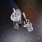 СРЕБЪРНИ ОБЕЦИ С РОЗОВ КВАРЦ, РЪЧНА ИЗРАБОТКА.