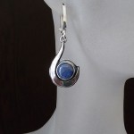 СРЕБЪРНИ ОБЕЦИ СЪС СИН КВАРЦ, РЪЧНА ИЗРАБОТКА.