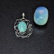 СРЕБЪРЕН МЕДАЛЬОН С ТЮРКОАЗ, РЪЧНА ИЗРАБОТКА