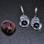 СРЕБЪРНИ ОБЕЦИ С ОНИКС, РЪЧНА ИЗРАБОТКА