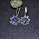 СРЕБЪРНИ ОБЕЦИ СЪС СИН КВАРЦ, РЪЧНА ИЗРАБОТКА.