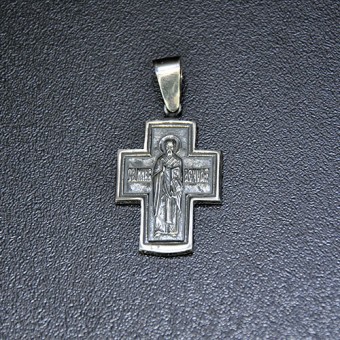 СРЕБЪРЕН МЕДАЛЬОН -ДВУСТРАНЕН КРЪСТ „СВ.НИКОЛАЙ/РАЗПЯТИЕ“