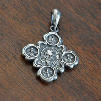 СРЕБЪРЕН МЕДАЛЬОН - ДВУСТРАНЕН КРЪСТ