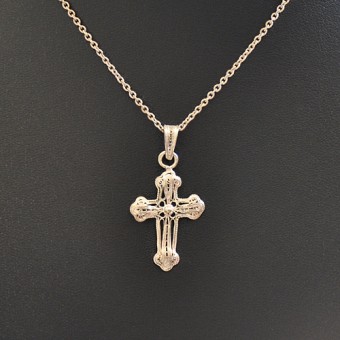 СРЕБЪРНО КОЛИЕ ВИСУЛКА КРЪСТ