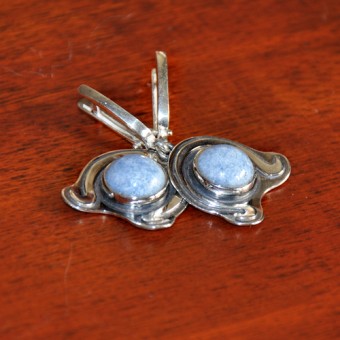 СРЕБЪРНИ ОБЕЦИ  СЪС СИН КВАРЦ