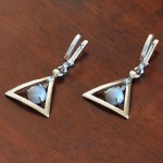 СРЕБЪРНИ ОБЕЦИ В ТРИЪГЪЛНА ФОРМА С АХАТ