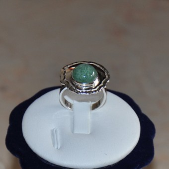 СРЕБЪРЕН ПРЪСТЕН С АВАНТЮРИН