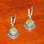 СРЕБЪРНИ ОБЕЦИ С ТЪМНОЗЕЛЕН МЪХОВ АХАТ