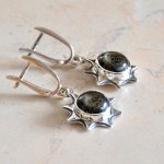 СРЕБЪРНИ ОБЕЦИ СЪС ЗЛАТИСТ ОБСИДИАН