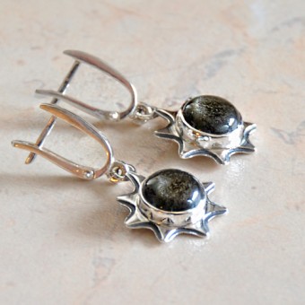 СРЕБЪРНИ ОБЕЦИ СЪС ЗЛАТИСТ ОБСИДИАН