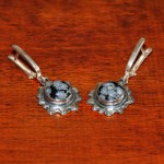 СРЕБЪРНИ ОБЕЦИ-ЦВЕТЕ СЪС СНЕЖЕН ОБСИДИАН