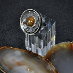 СРЕБЪРЕН ПРЪСТЕН С КАФЯВ МЪХОВ АХАТ