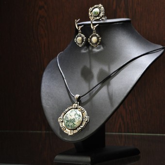 СРЕБЪРЕН КОМПЛЕКТ С ДЕНДРИТ АХАТ