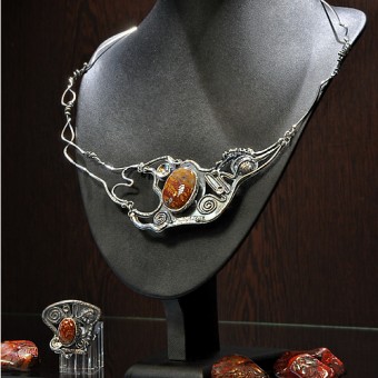 СРЕБЪРЕН КОМПЛЕКТ С ЯСПИС, РЪЧНА ИЗРАБОТКА