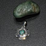 СРЕБЪРЕН МЕДАЛЬОН С АФРИКАНСКИ ТЮРКОАЗ