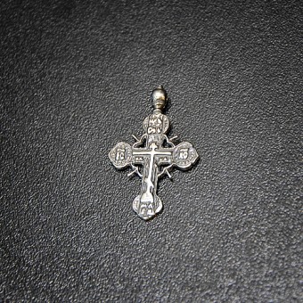 СРЕБЪРЕН МЕДАЛЬОН-КРЪСТ/С ДВЕ СТРАНИ/