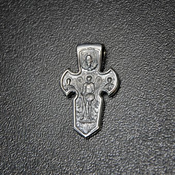 СРЕБЪРЕН МЕДАЛЬОН-КРЪСТ/ДВУСТРАНЕН/