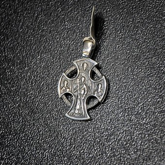 СРЕБЪРЕН МЕДАЛЬОН-КРЪСТ/ДВУСТРАНЕН/