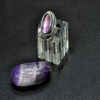 СРЕБЪРЕН ПРЪСТЕН С ПРОЗРАЧЕН АМЕТИСТ