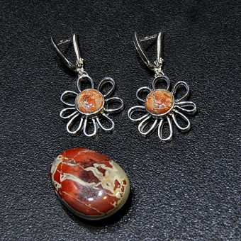 СРЕБЪРНИ ОБЕЦИ С ЯСПИС „БРЕКЧА“