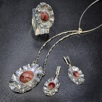 СРЕБЪРЕН КОМПЛЕКТ С УНИКАЛЕН МОКАИТ /АВСТРАЛИЙСКИ ЯСПИС/