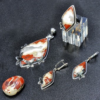 СРЕБЪРЕН КОМПЛЕКТ С ЯСПИС  „МАРОКО“