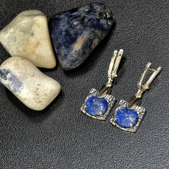 СРЕБЪРНИ ОБЕЦИ С ЛАЗУРИТ