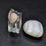 СРЕБЪРЕН ПРЪСТЕН  „ЛАЛЕ“ С АХАТ“