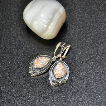 СРЕБЪРНИ ОБЕЦИ „ЛАЛЕТА“ С АХАТ