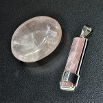 СРЕБЪРЕН МЕДАЛЬОН С РОЗОВ КВАРЦ