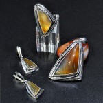 СРЕБЪРЕН КОМПЛЕКТ - УНИКАТ, С КАРНЕОЛ