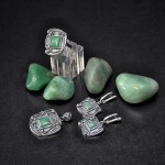 СРЕБЪРЕН КОМПЛЕКТ С АВАНТЮРИН