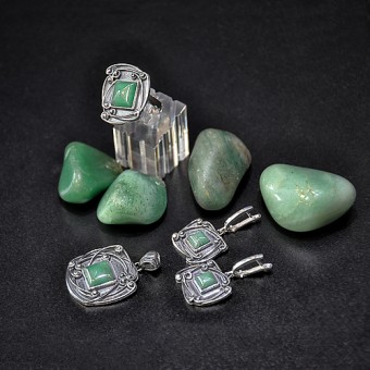 СРЕБЪРЕН КОМПЛЕКТ С АВАНТЮРИН