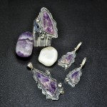 СРЕБЪРЕН КОМПЛЕКТ-УНИКАТ С ФЛОРАЛНИ МОТИВИ