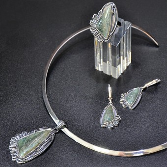 СРЕБЪРЕН КОМПЛЕКТ - УНИКАТ, С АВАНТЮРИН